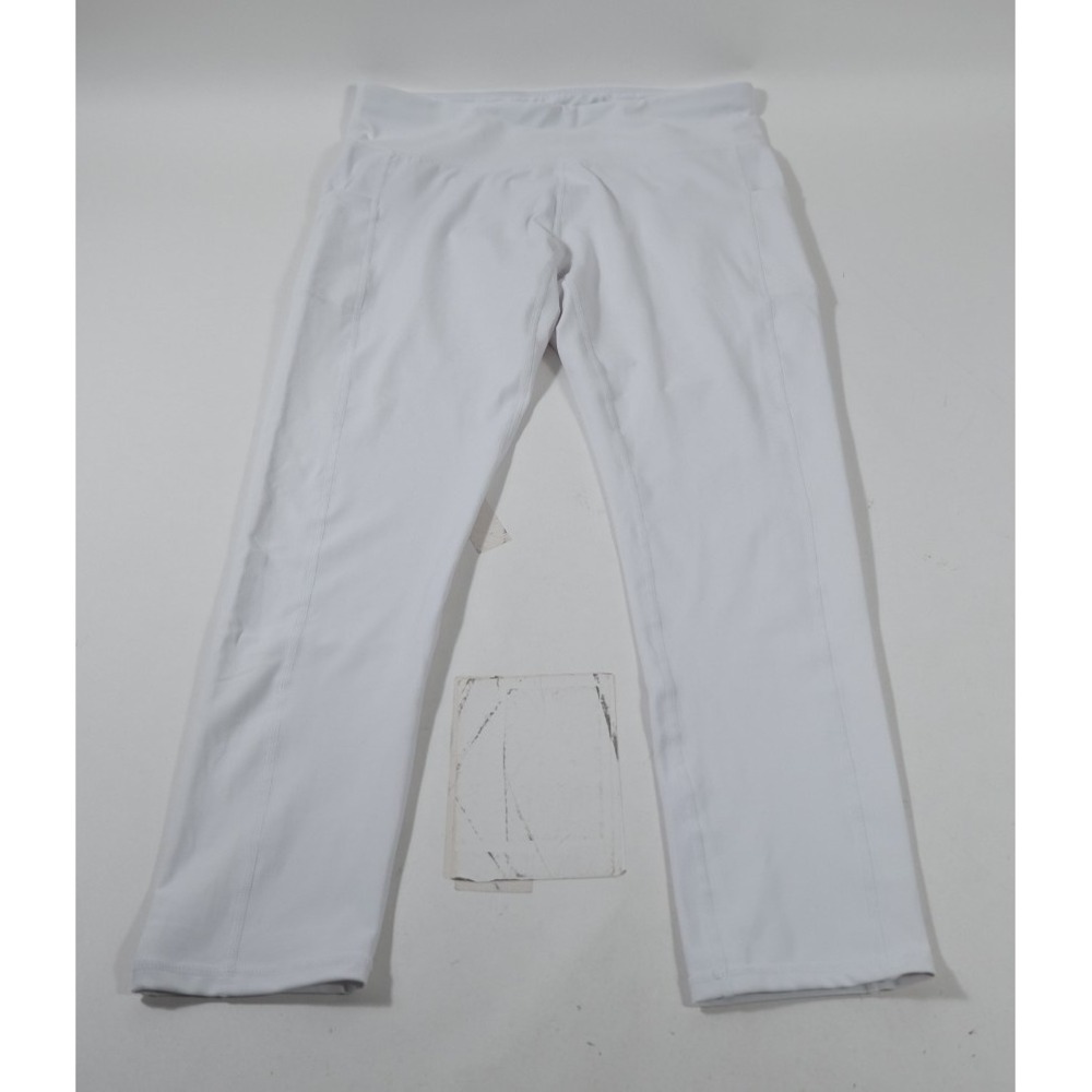Syoss Leggings Women XL White High Waist Athletic Yoga Side Pockets Stretch